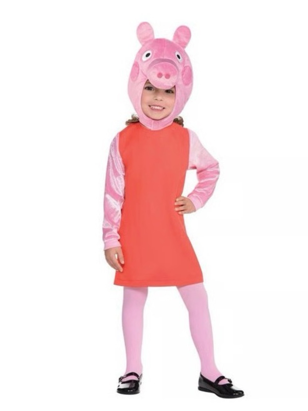 Peppa Pig Girls Costume #2, Toddler Size 3-4, Dress,Hood, Tights, pink